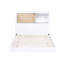 Lit simple avec tête de lit en bois naturel - rangement coulissant sans sommier requis-862951351