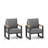 Set Of 2 26.6" All-Weather Aluminum Patio Armchairs With Thick Gray Cushions-859118055