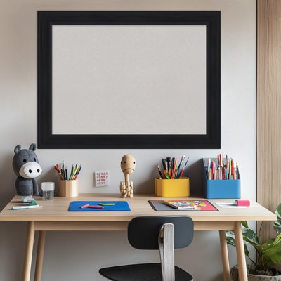 Abbey Black Framed Corkboard, Grey Cork Bulletin Board, Organization Board, Pin Board