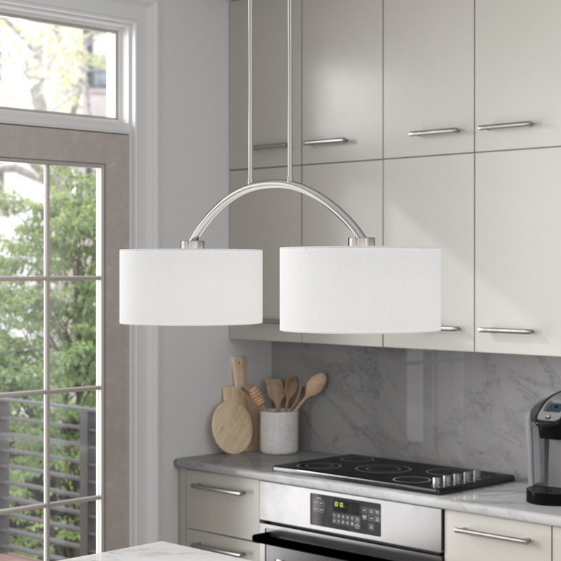 Luminaire suspendu cylindrique unique à 2 lumières Konur