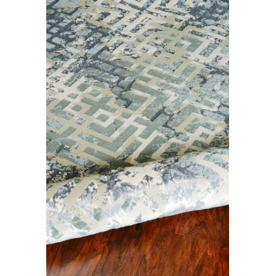6' X 9'  Polyester Sand Silver Area Rug