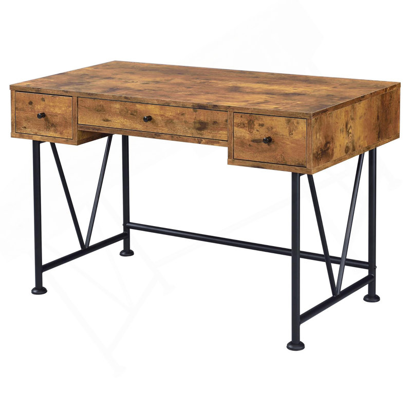 Bureau d'écriture à 3 tiroirs Antique Muscade et noir