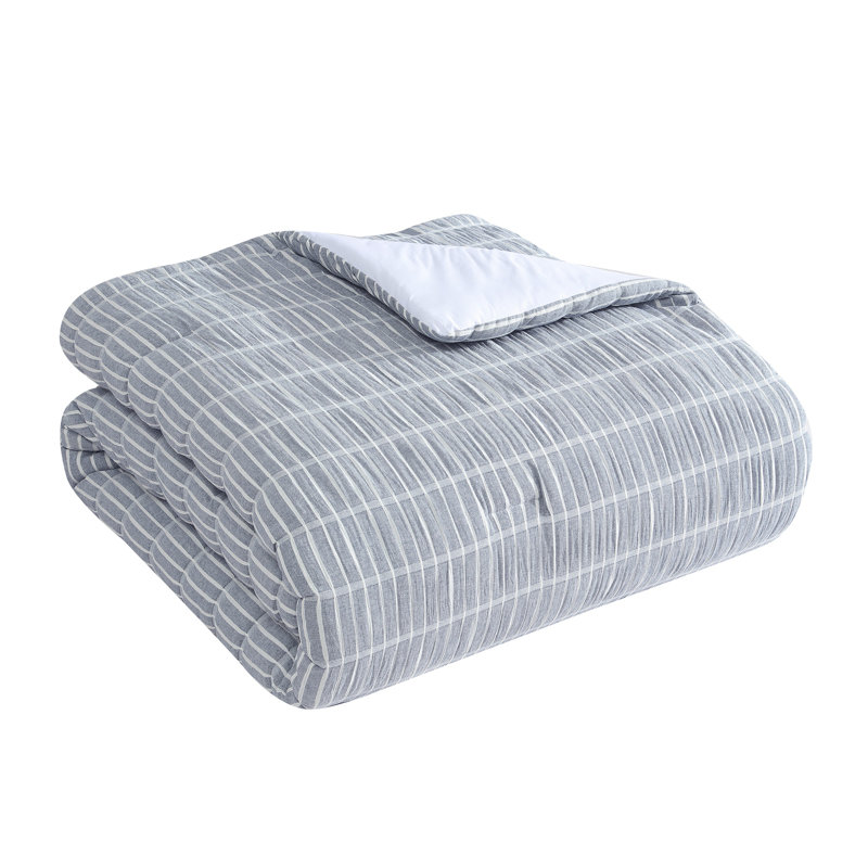 Full Denim Blue Cotton Comforter Set with Pillow Shams