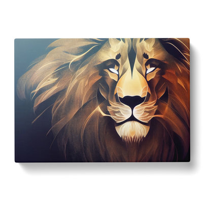 Tranquil Lion Abstract - Wrapped Canvas