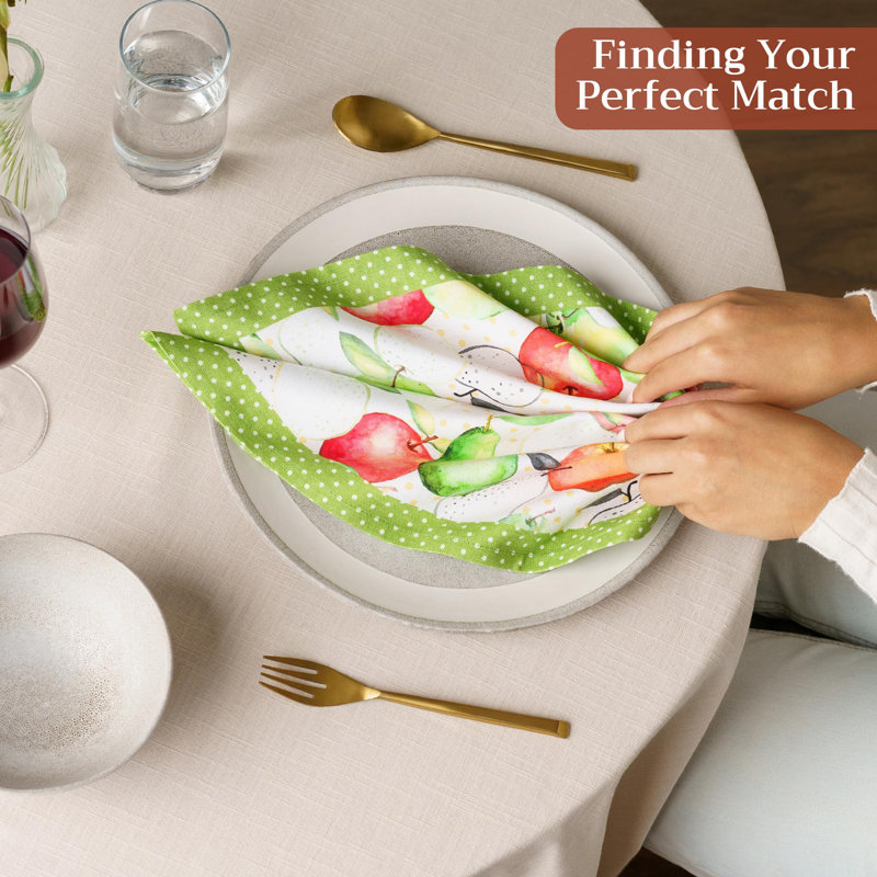 Serviette de table Maison d'Hermine Pommes et Poires 100 % coton - 45,7 cm x 45,7 cm
