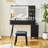 Makeup Vanity Desk with LED Lights, Mirror, and 4 Drawer Dressing Table Set with Stool for Modern Bedrooms-494643821