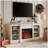 Media Console Table with Large Storage Cabinet, with 23" Fireplace Insert, for TV Up to 70'', Modern TV Media Entertaionment Stand, White, 65.75"W*17"D*32.48"H