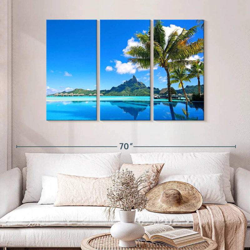 Plage tropicale Gillard Bora Bora, H 32 po x l 50 po