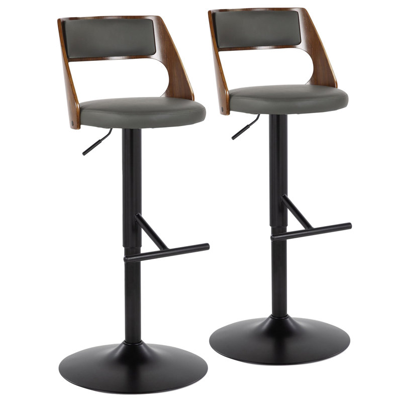 Tabouret de bar Arabelle, Noir, Noir / Acajou