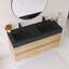 Meuble-lavabo mural 48 po avec lavabo à surface solide noir-475304356