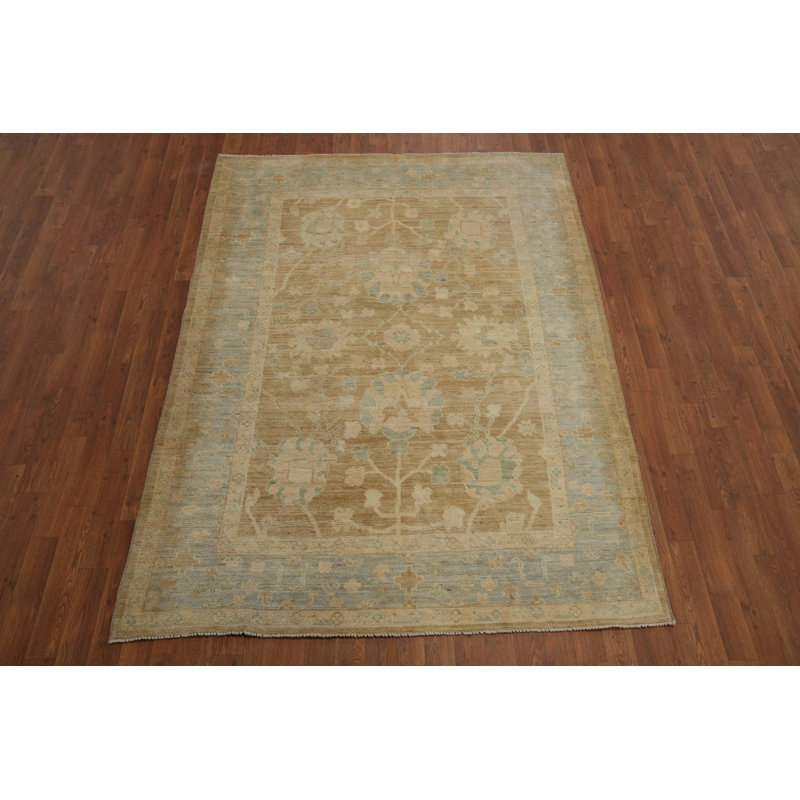 Tapis turc Oushak fabriqué à la main 5 x 7