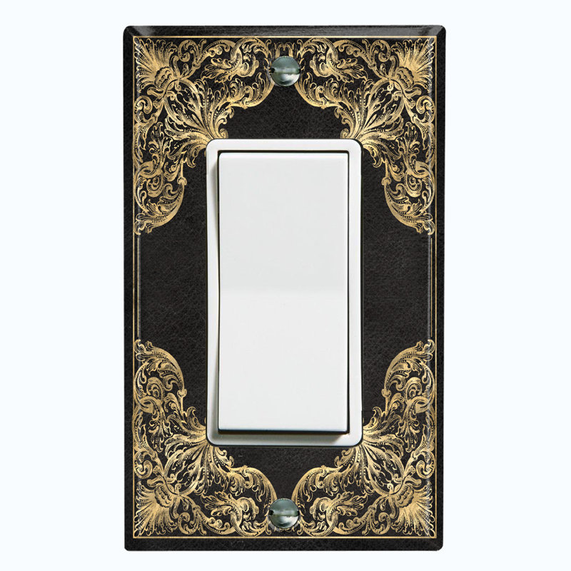 French Victorian Frame Black 3 1 - Gang Rocker Standard Wall Plate