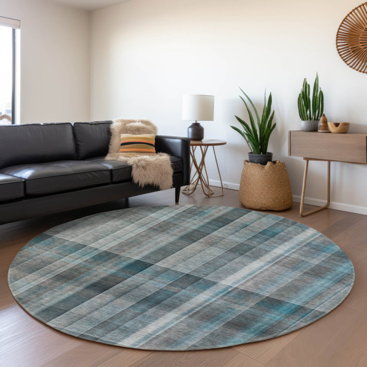Premium Machine Washable Cerrito AMF534 Teal Rug