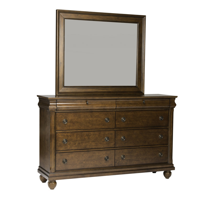 Lenny Sleigh Bed, Dresser and Mirror, Nightstand Set