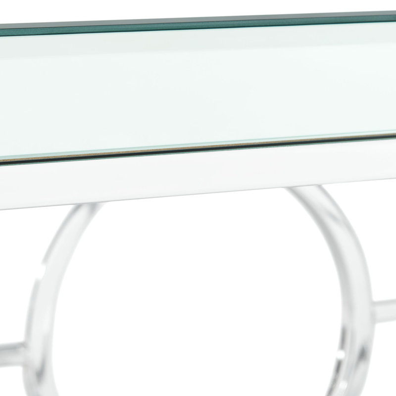 Mercer41 Zaiya Rectangle Mirrored Sofa Table