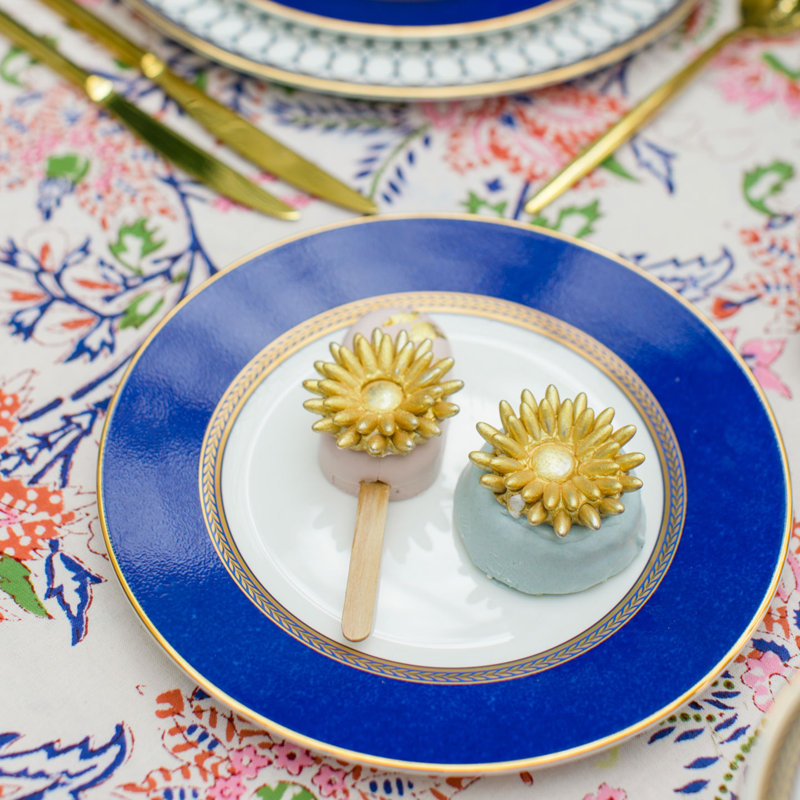 Blue and Gold Porcelain 8" Salad Plate