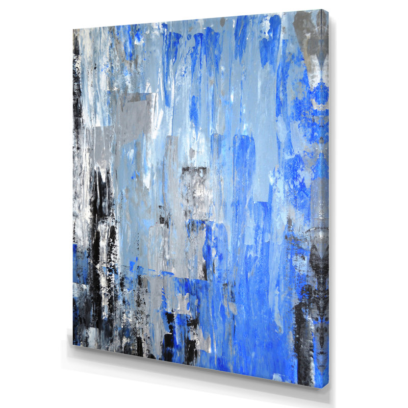 Art moderne gris et bleu II 2PT47745, H 20 po x l 12 po x P 1 po