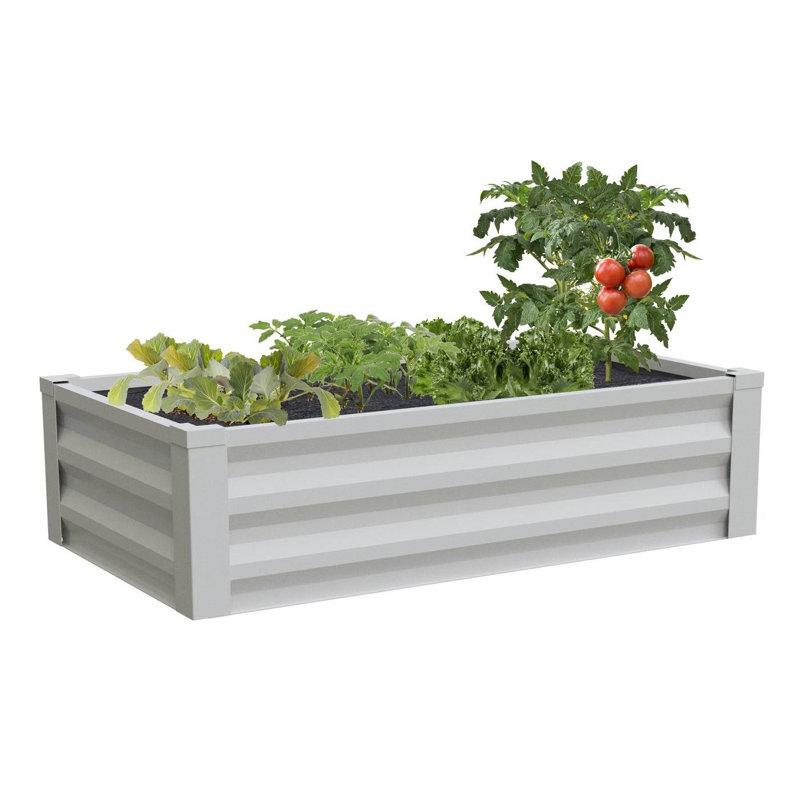 Alison Metal Raised Garden Bed, White