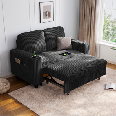  Causeuse-lit escamotable avec chargement USB et porte-gobelets Sherry
