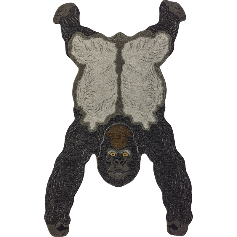 Fred Animals Kong Flatweave Wool Grey Rug