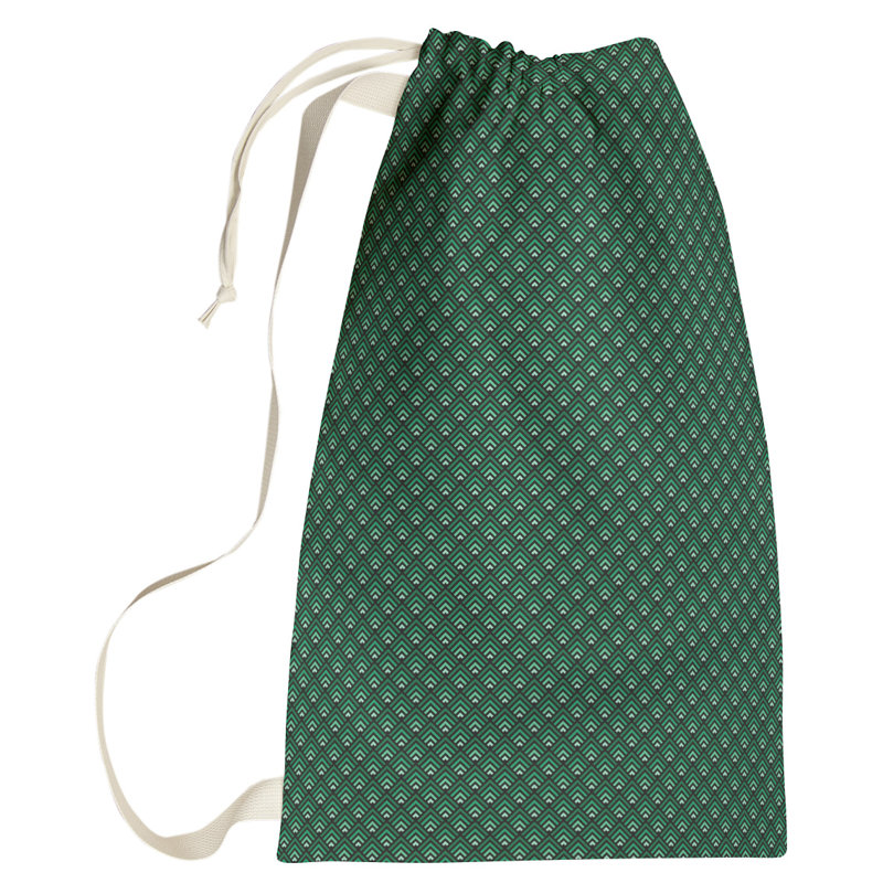 Sac à linge géométrique, Petit (H 64 po x l 20 po x P 1,5 po), Noir / Vert