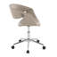 Chaise de bureau en similicuir gris pâle avec piètement en métal chromé et hauteur réglable