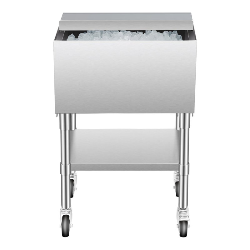 VEVOR 61.6L Ice Chest with wheels in Silver