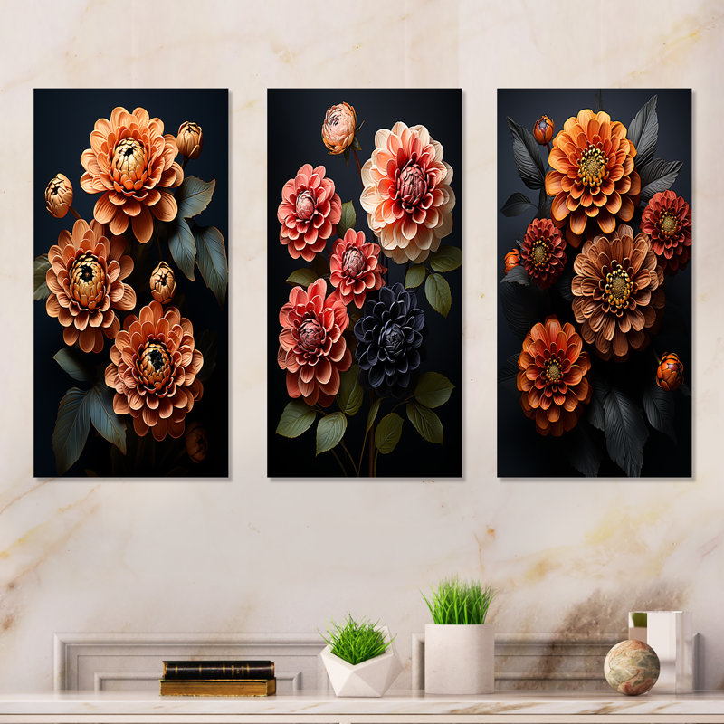 Ensemble de salon Zinnias Emerge From The Shadows - Zinnias, H 32 po x l 48 po