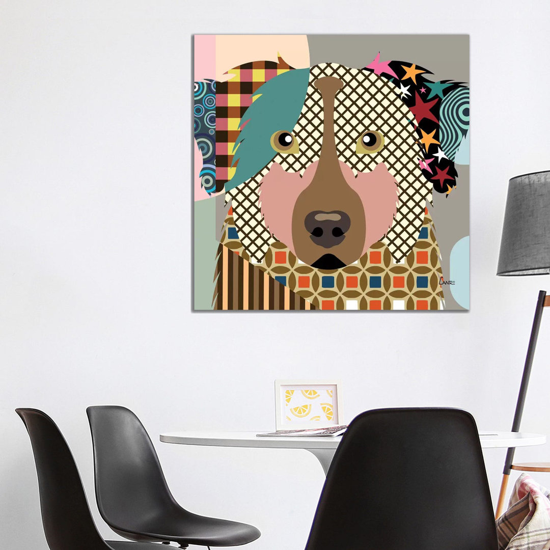 Australian Shepherd by Lanre Studio - Wrapped Canvas Print