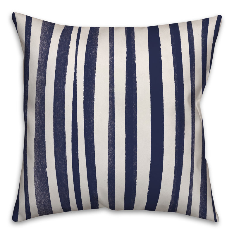  Coussin Zebra, 16 po x 1 po, Bleu marine
