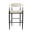 Ensemble de 2 tabourets de bar, tabourets de bar rembourrés avec dossier et pieds en fer pour îlot de cuisine, assise en tissu d'une capacité de poids de 260 lb-1902821023-1902821020