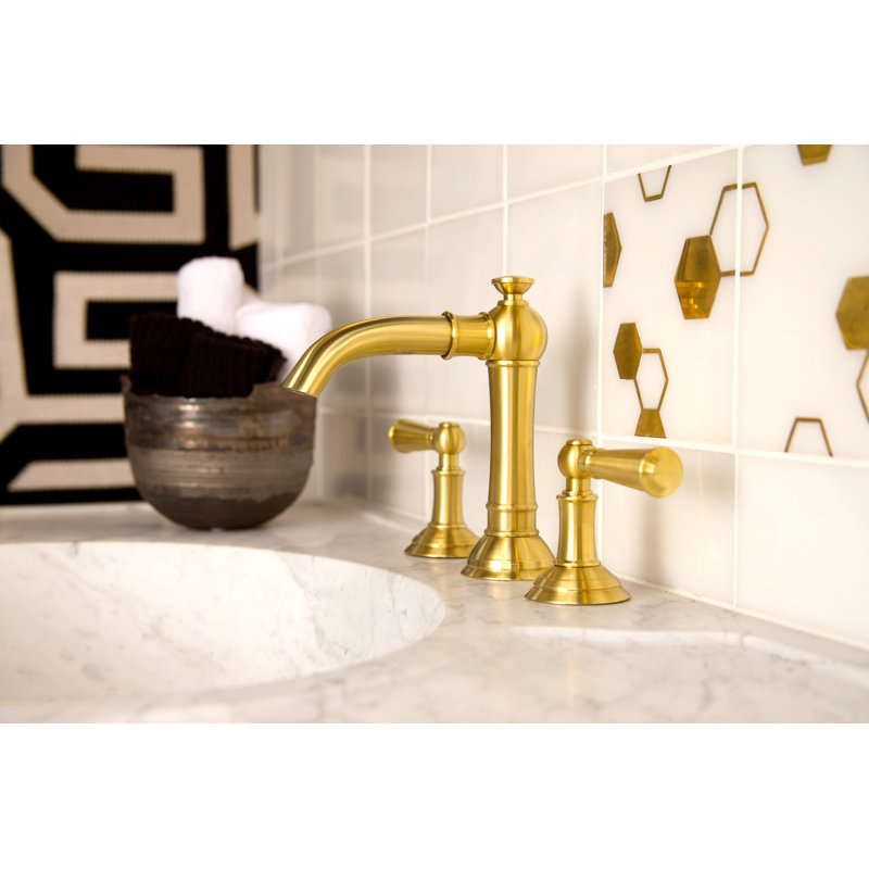 Aylesbury Widespread Bathroom Faucet with Drain Assembly, French Gold