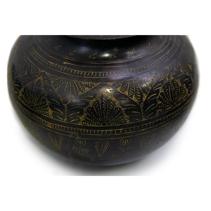 Vase en pot rétro avec arabesque végétale