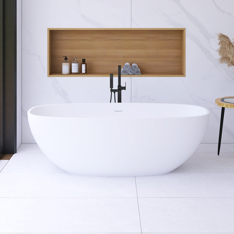 65.2'' x 29.7'' Soaking Solid Surface Bathtub