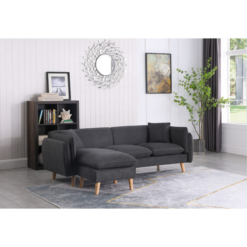 Canapé modulaire en tissu gris foncé Brayden