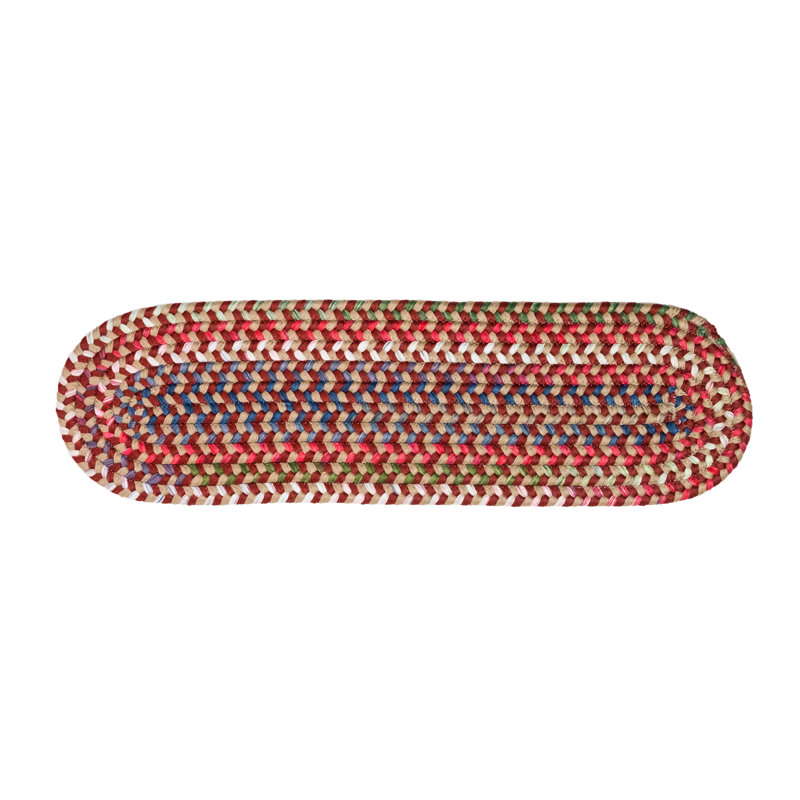 Tapis d'escalier New England Braid - 100% laine, Rouge, 1