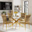 Glass Round Dining Table Set with Luxury Velvet Upholstered Dining Chairs-1459947682-1459947681-1445209769