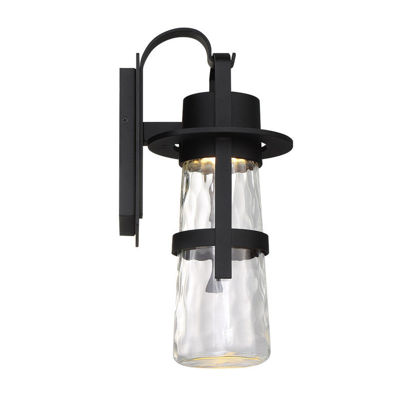 Balthus 1 - Bulb Outdoor Wall Lantern, Black, 16.375" H x 7" W x 8.5" D