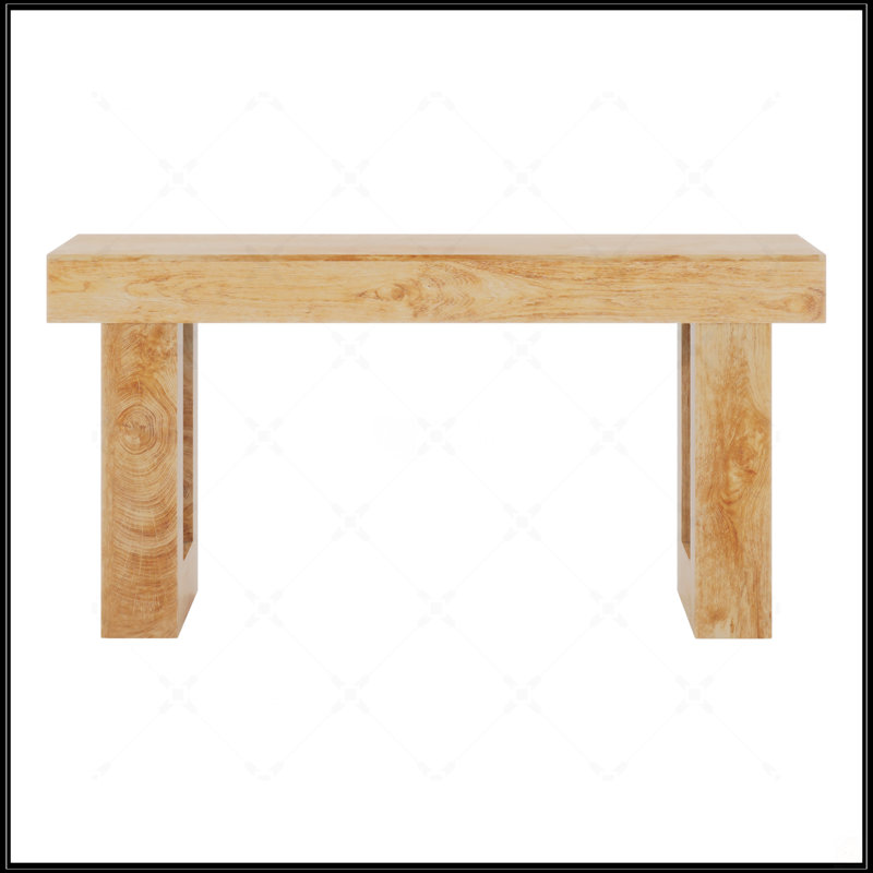 63 Inch Farmhouse Console Table, Extra Long Narrow Sofa Table With Natural Wood Finish For Hallway And Living Room