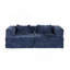 Canapé à compression, canapé-lit à plancher convertible avec structure de forme fixe, canapé modulaire désossé sans causeuse, sans assemblage requis, tissu chenille, pour chambre de salon, bleu foncé-1033344364