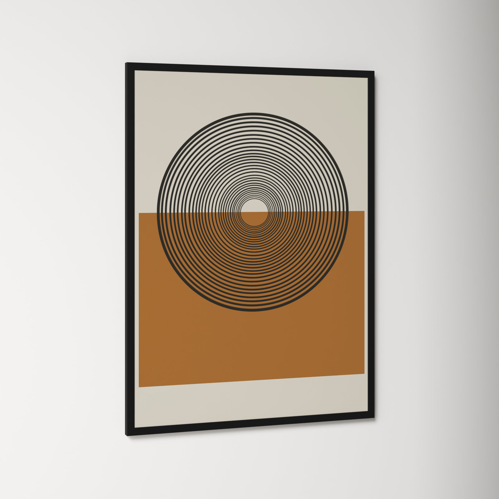 Retro Landscape Print, Black, 41" H x 30" W x 1" D
