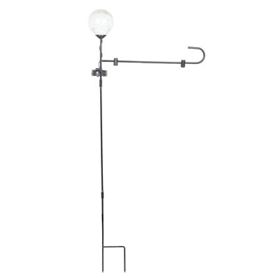 Solar Lighted Globe Garden Flag Holder Stake