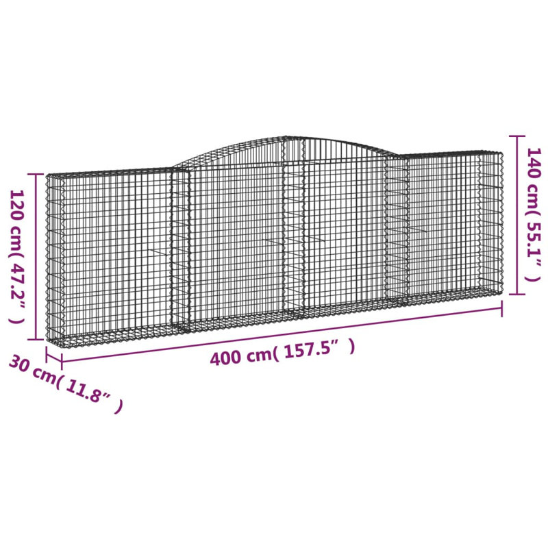 140 cm H x 400 cm W, 180cm H x 400cm W x 50cm D