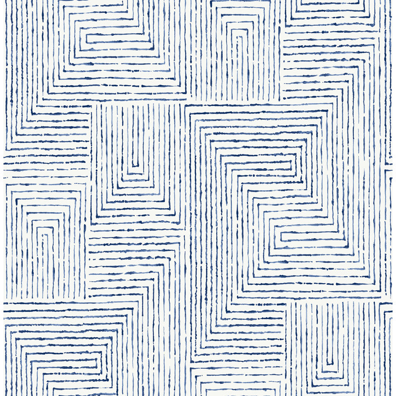 Ink Peel & Stick Geometric Roll, Blue