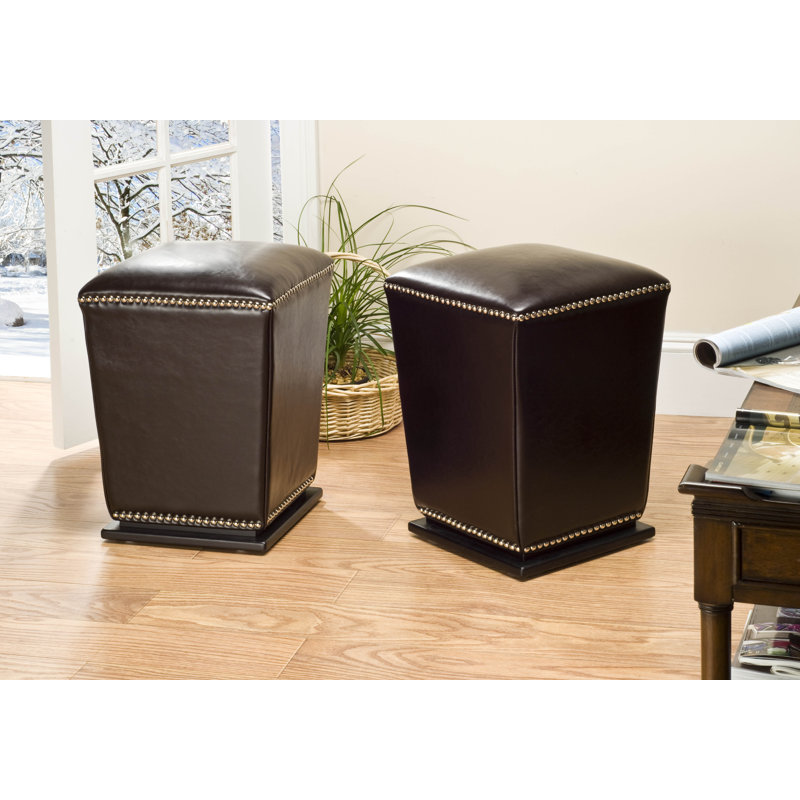 Maiden Upholstered Ottoman, Dark Brown