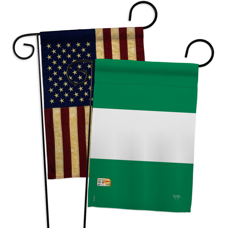 Ensemble de drapeaux décoratifs en polyester 2 faces 19 x 13 po 2 pièces nigeria impressions