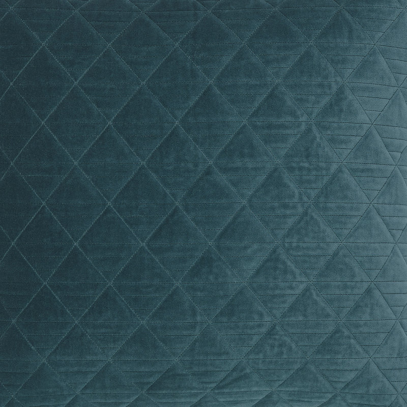 Plush Velvet Quilted Decorative Throw Pillow Covers, Teal