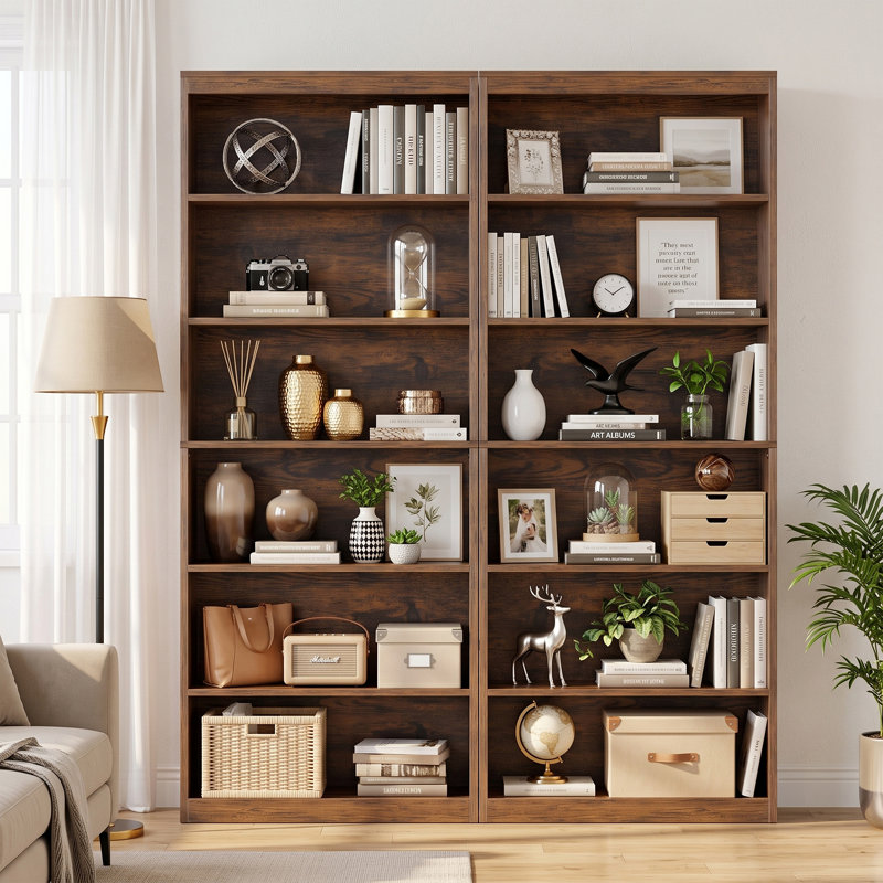 Bibliothèque standard H 70,9 "à 6 niveaux, Brown