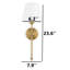 Applique murale moderne Walchiere avec abat-jour en tissu blanc et finition dorée-999047954-999047952