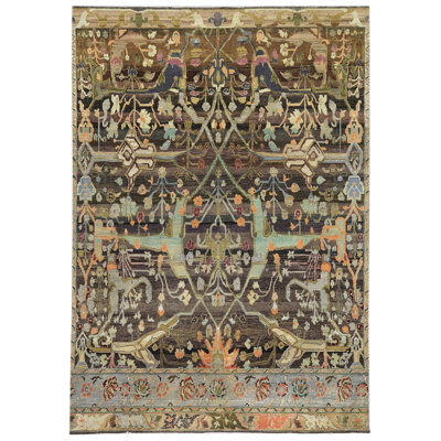 Silk Treasures Oriental Area Rug in Brown